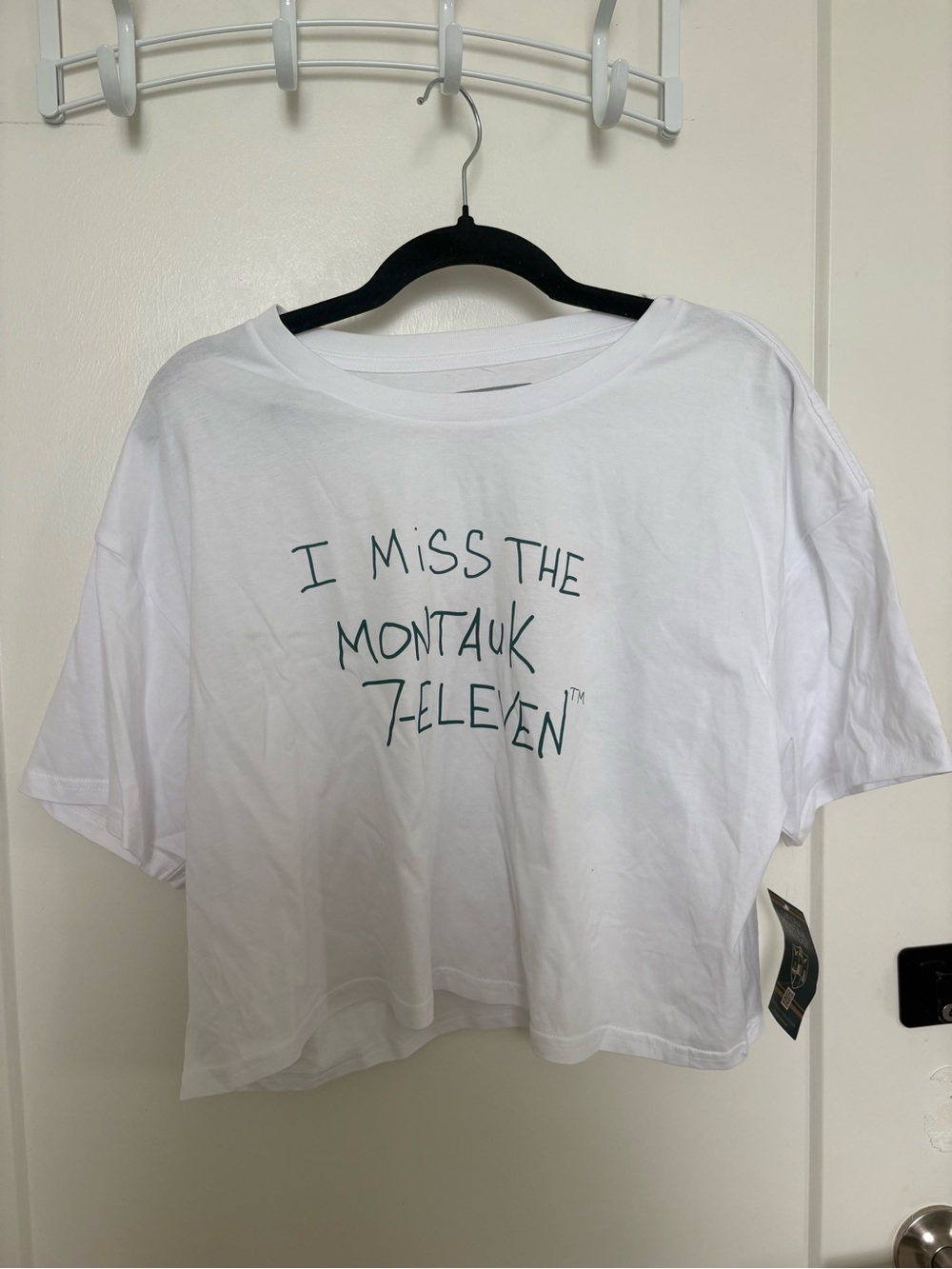 White Graphic Tee "I Miss The Montauk 7-Eleven"